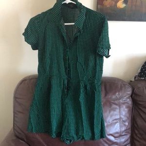 Green and black romper